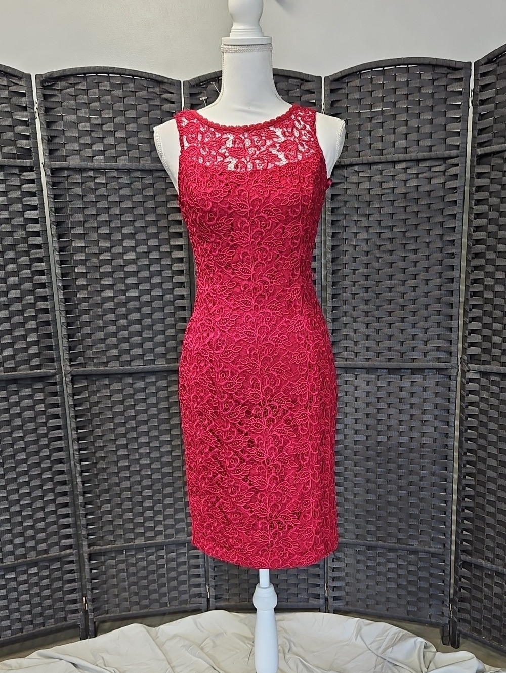 White House Black Market Berry Lace Sheath Dress
